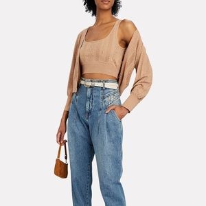 INTERMIX Tyra Pointelle Knit Crop Top